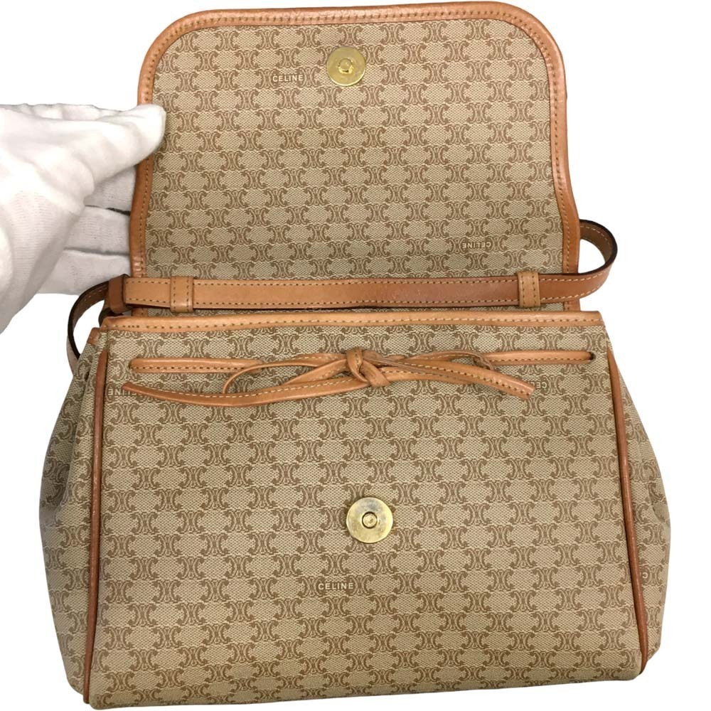 Celine Macadam Shoulder Bag Crossbody Beige - Picture 8 of 10